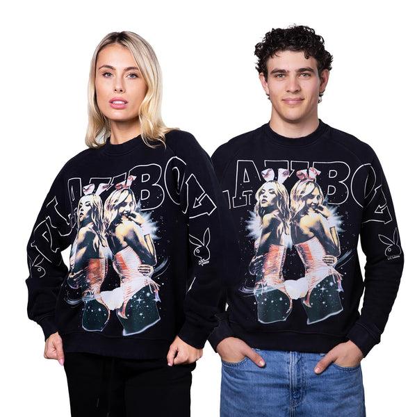 Playboy PB Twins Sweatshirt Men's - Sweatshirts Vintage Black