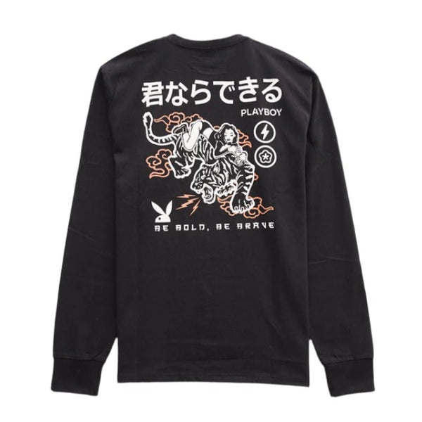 Playboy Be Brave L/S Tee Men's - T-Shirts Black