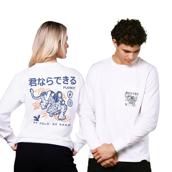 Playboy Be Brave L/S Tee Men's - T-Shirts Black