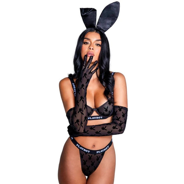 Playboy Playboy Bunny Noir 2-PCS Set. Women's - Lingerie Black