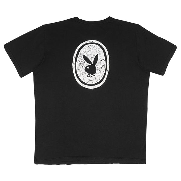 Playboy Distress Emblem Tee Men's - T-Shirts Black
