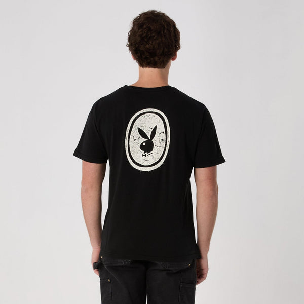 Playboy Distress Emblem Tee Men's - T-Shirts Black