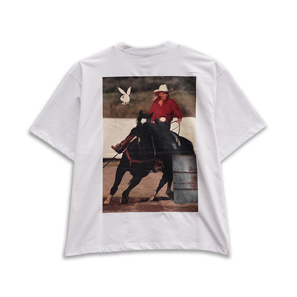 Playboy Equestrian Boxy Tee Men's - T-Shirts Black