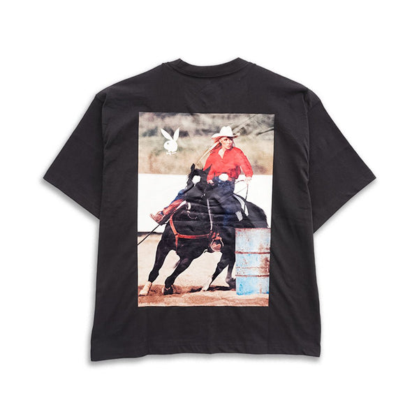 playboy Equestrian Boxy Tee Men's - T-Shirts Black
