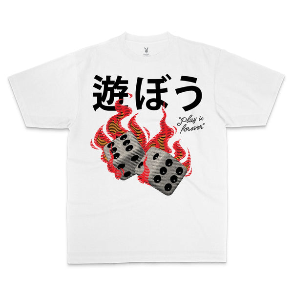 playboy Fire Dice Tee Men's - T-Shirts White