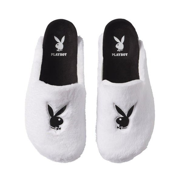 Playboy Fuzzy Slides Women's - Shoes White