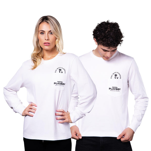 Playboy Hotel PB L/S Tee Men's - T-Shirts White