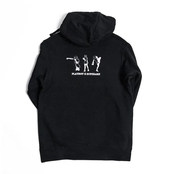 Playboy Knockout Hoodie Black Men's - Hoodies SMALL