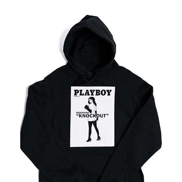 Playboy Knockout Hoodie Black Men's - Hoodies SMALL