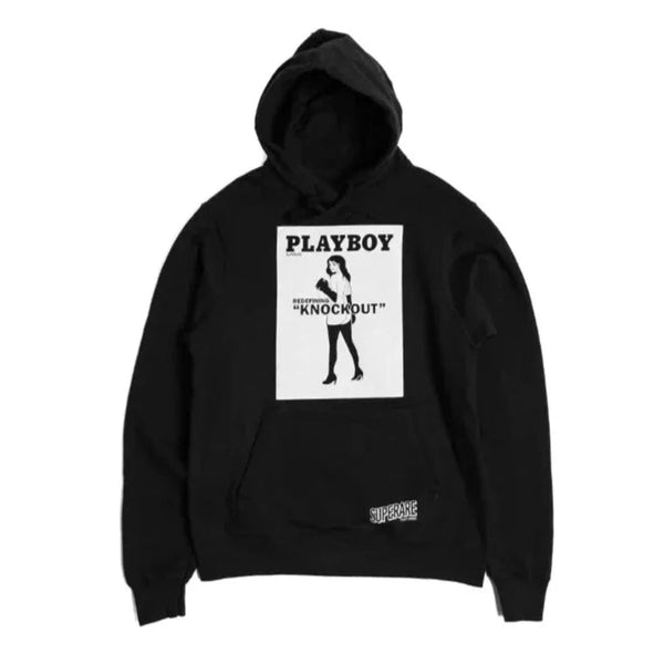 playboy Knockout Hoodie Black Men's - Hoodies SMALL