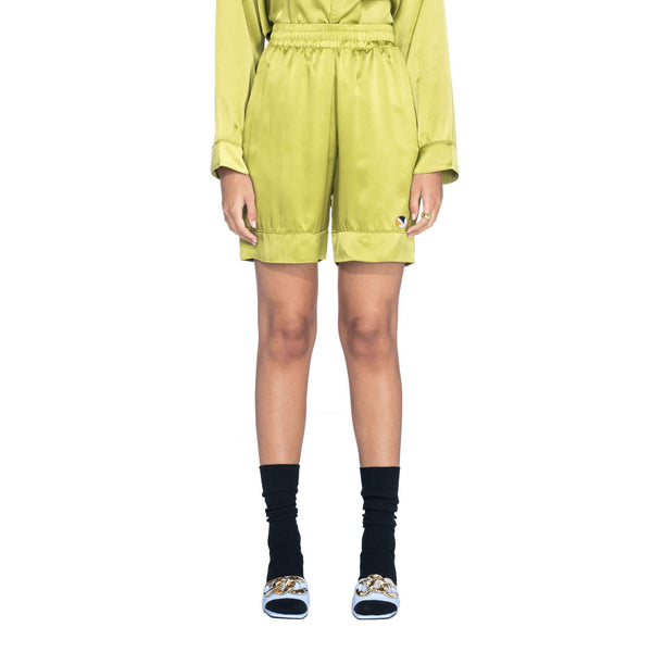 Playboy Long Silk Shorts Women's - Shorts Olive