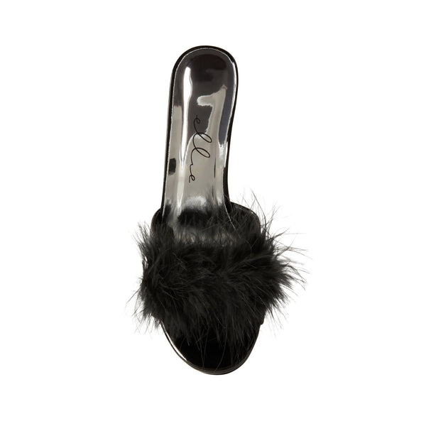 Playboy Maribou Slippers Black Women's - Shoes US 7