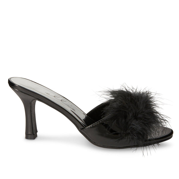 playboy Maribou Slippers Black Women's - Shoes US 7