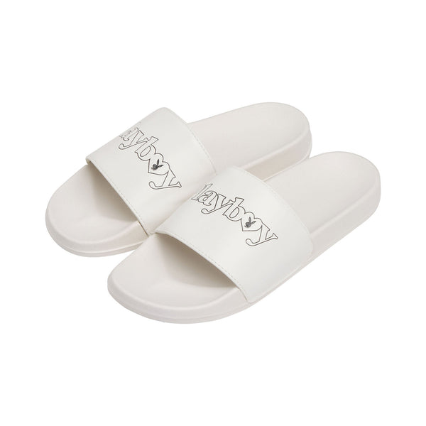 Playboy Masthead Heart Slides Women's - Shoes White