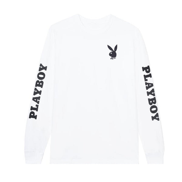 playboy Playboy Masthead & Rabbit Head Long Sleeve T-Shirt Men's - T-Shirts White