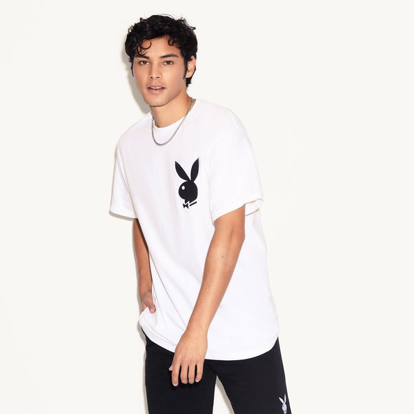 Playboy Playboy Masthead & Rabbit Head Tee - White Men's - T-Shirts XXLARGE
