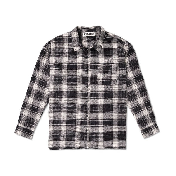 Playboy Men's Script Flannel Shirt Men's - Shirt Red