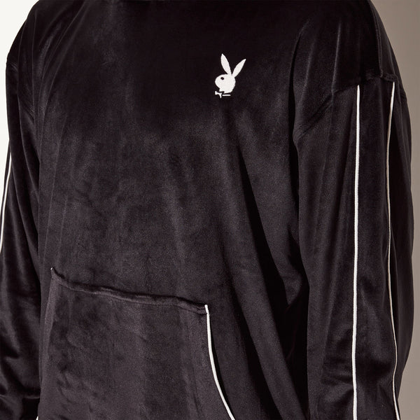 Playboy Men's Velour Hoodie Men's - Hoodies Black