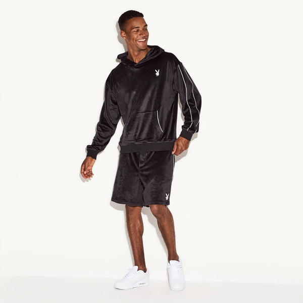 Playboy Men's Velour Hoodie Men's - Hoodies Black