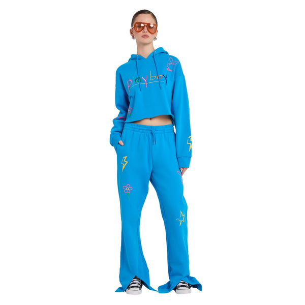 playboy Multi Puff Print Pant Women's - Pants Blue