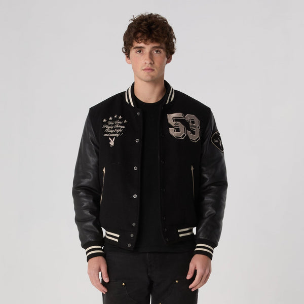 Playboy PB. 53 Premium Varsity Men's - Jackets Black