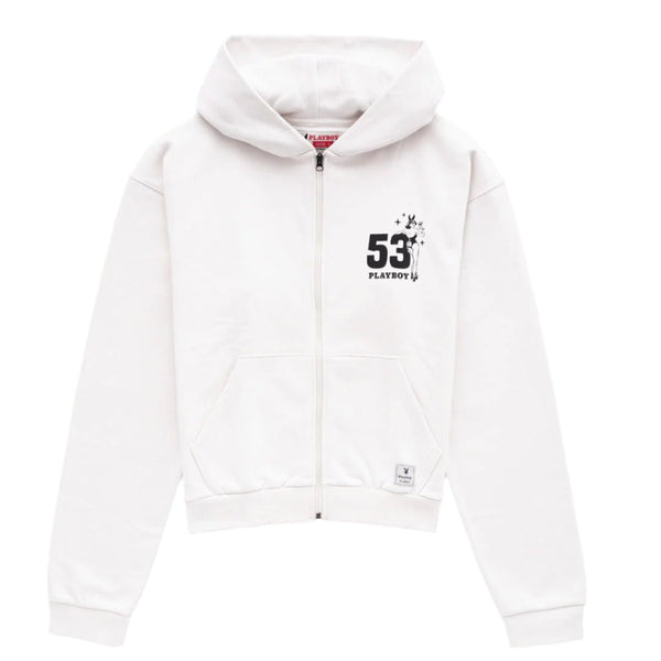 playboy PB 53 Zip Up Hoodie Men's - Hoodies White