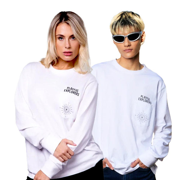 Playboy PB Compass L/S Tee Men's - T-Shirts White