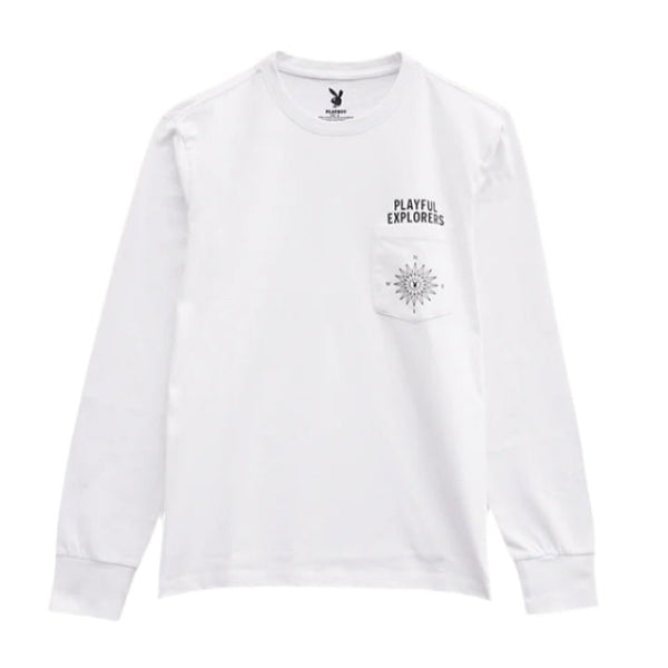 playboy PB Compass L/S Tee Men's - T-Shirts White