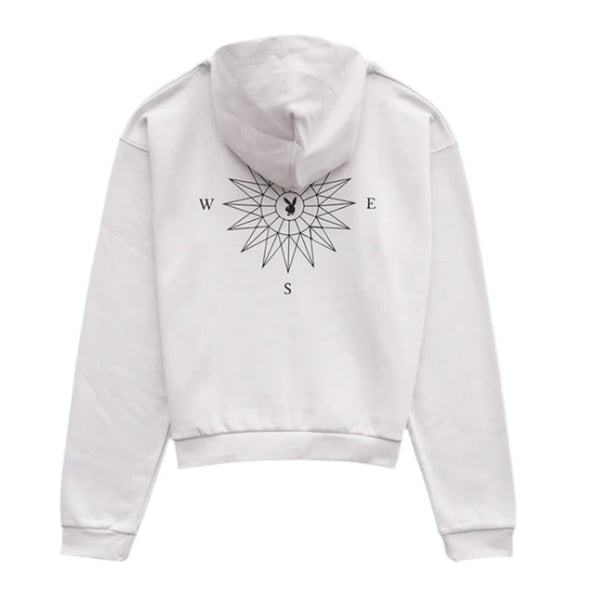 Playboy PB Compass Zip Hoodie Men's - Hoodies White