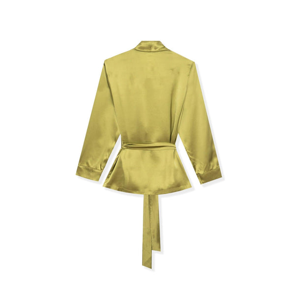 Playboy Silk Robe Top Women's - Tops Olive