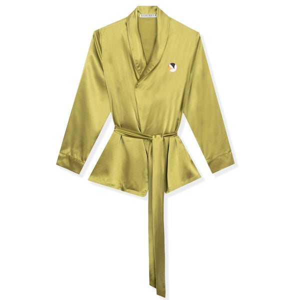 playboy Silk Robe Top Women's - Tops Olive