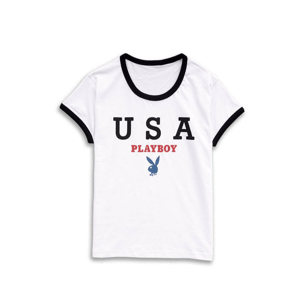 playboy The USA Ringer Tee Women's - Tees White