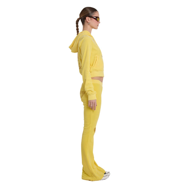 Playboy Playboy Velour Rhinestone Pants Women's - Pants Yellow