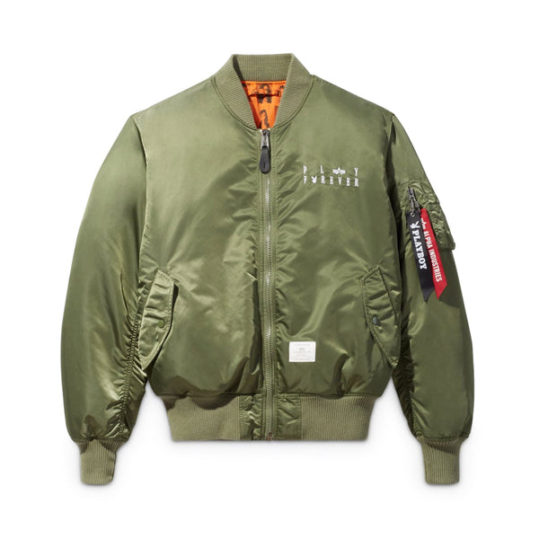 playboy Playboy x Alpha Industries Reversible MA-1 Flight Jacket Men's - Jackets Sage
