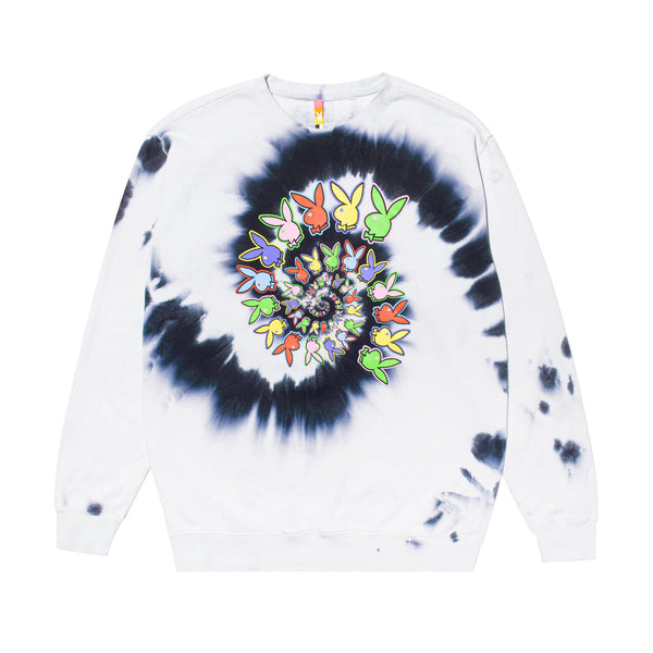 playboy Playboy x Color Bars Spiral Tie-Dye Crewneck Sweatshirt Men's - Sweatshirts SMALL