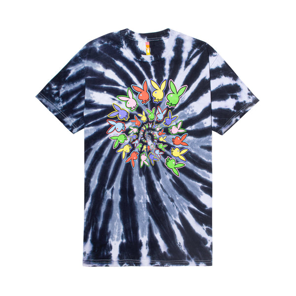 Playboy Playboy X Color Bars Spiral Tie-Dye T-Shirt Men's - T-Shirts Greyscale