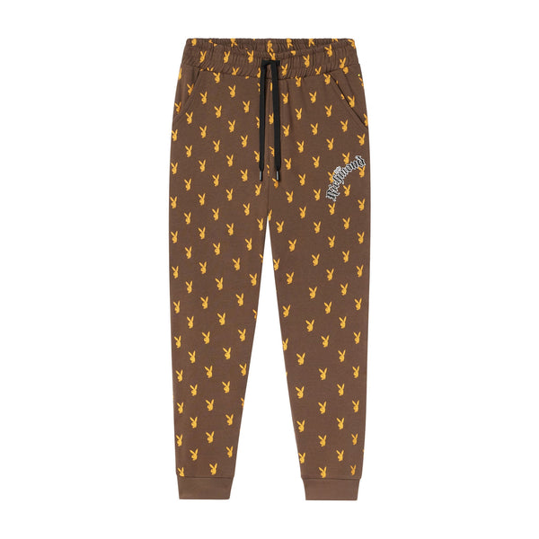 playboy Playboy x John Richmond Repeating Rabbit Head Sweatpants Men's - Sweatpants Brown