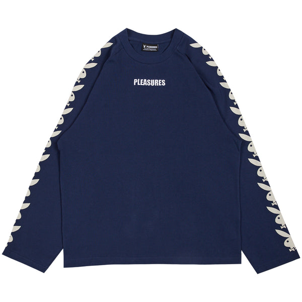 Playboy Playboy X Pleasures Rabbit Head Raglan Long Sleeve T-Shirt Men's - T-Shirts Black