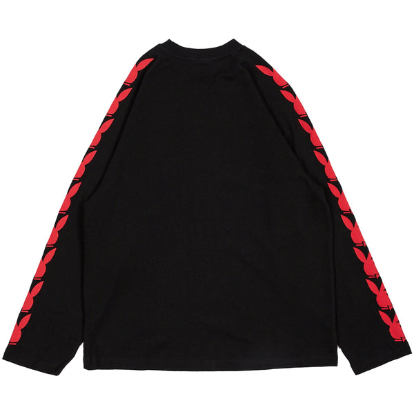 Playboy Playboy X Pleasures Rabbit Head Raglan Long Sleeve T-Shirt Men's - T-Shirts Black