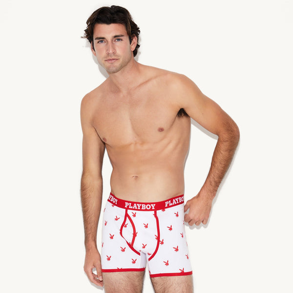 playboy Rabbit Head Boxer Briefs Men's - Underwear Red