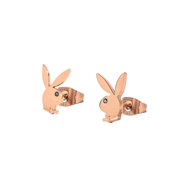 playboy Rabbit Head Stud Earrings Accessories - Jewelry