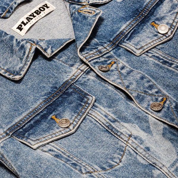 Playboy Repeating Logo Denim Jacket Men's - Jackets SMALL