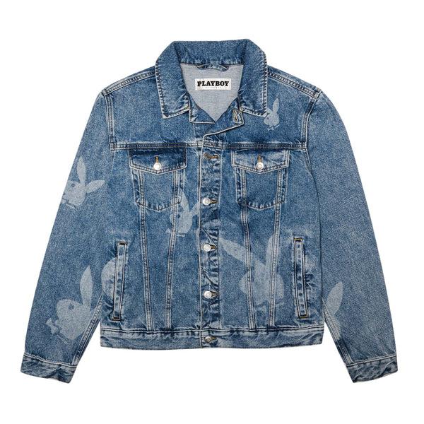 playboy Repeating Logo Denim Jacket Men's - Jackets SMALL