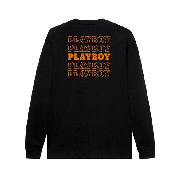 Playboy Repeating Masthead Long Sleeve T-Shirt Men's - T-Shirts Orange