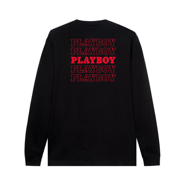 Playboy Repeating Masthead Long Sleeve T-Shirt Men's - T-Shirts Orange