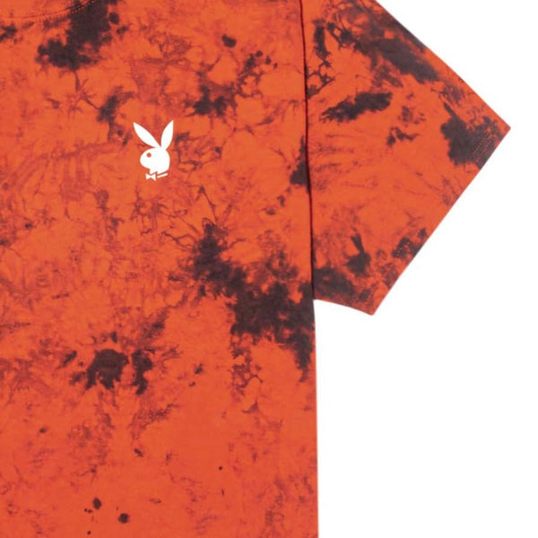 Playboy Repeating Masthead Tie Dye T-Shirt Men's - T-Shirts Orange Black Tie Dye