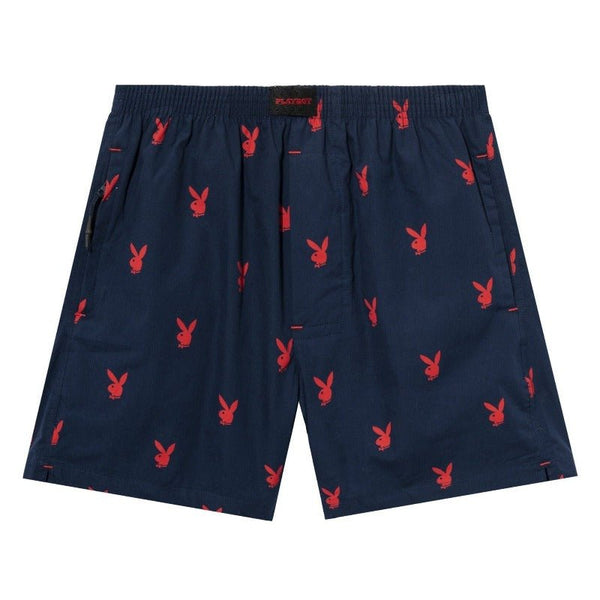 playboy Repeating Rabbit Head Lounge Shorts Men's - Shorts Blue