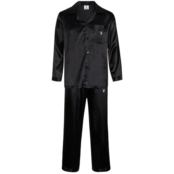 Playboy Satin Mansion Lounge Set Men's - Pajamas Black