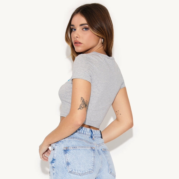 Playboy September 2016 Playmate X-Ray Baby Tee Women's - Tees Grey