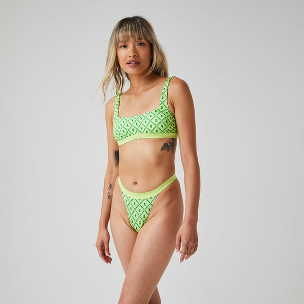 playboy Sharp Green Scoop Bikini Top Women's - Swimwear Sharp green